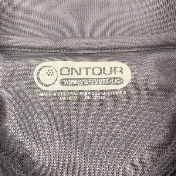 ON TOUR Dry Steel Gray Polo Women's Size Large New with Tags - Picture 3 of 11